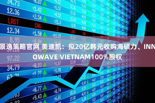 景逸策略官网 美迪凯：拟20亿韩元收购海硕力、INNOWAVE VIETNAM100%股权