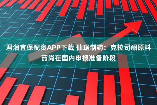 君润宜保配资APP下载 仙琚制药：克拉司酮原料药尚在国内申报准备阶段